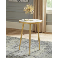 Coaster Furniture 930060 Round Accent Table White and Gold